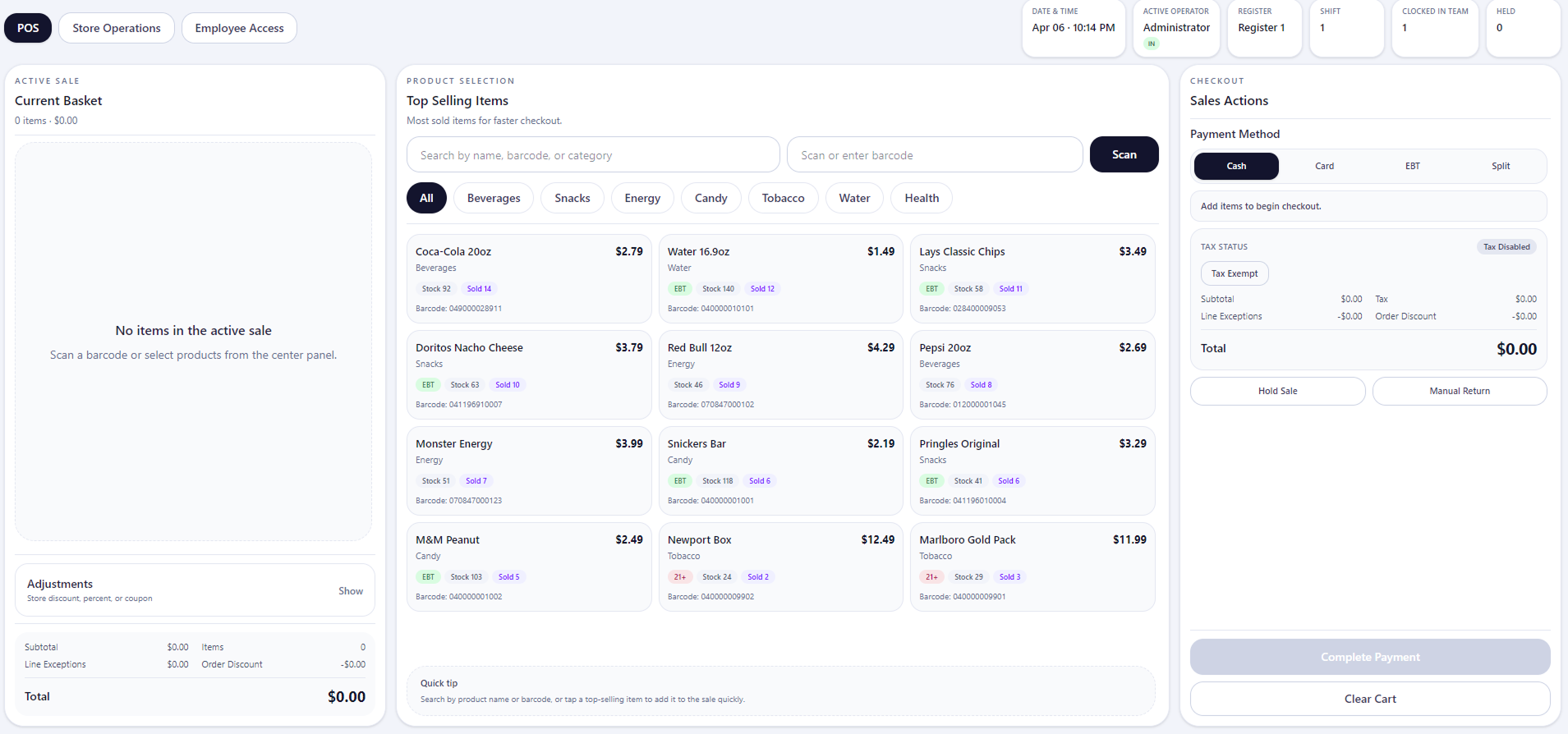 Retail POS Frontend System visual